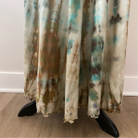 Soft Surroundings Tie Dye Ruffle Hem Supima Cotton Maxi Skirt size M - Picture 2 of 6